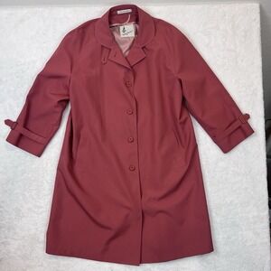 Misty Harbor Trench Rain Coat‎ Women's Size 20 Petite Lined Union Made Mauve